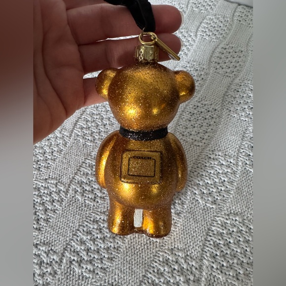 Coach NIB glass 4.75” gold bear Ltd Ed ornament - Picture 3 of 5